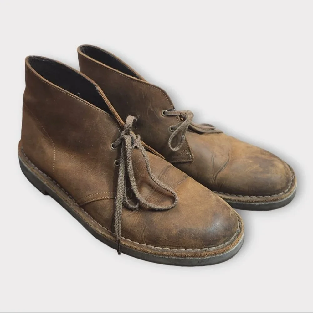 Clarks Bushacre 2 Chukka Boots in Brown Brushed Leather 10